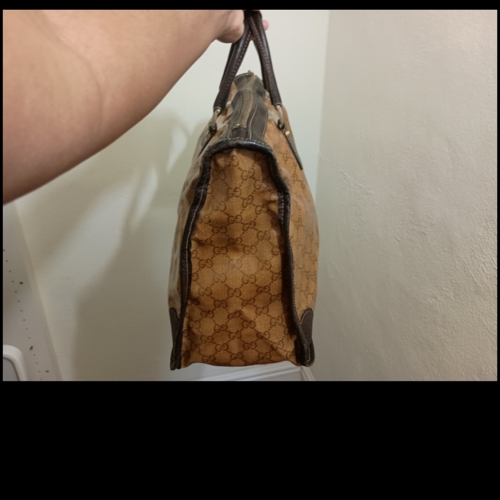 Vintage Gucci Monogram Travel Bag –GG Canvas & Leather Trim $425 OBO - Picture 3 of 11